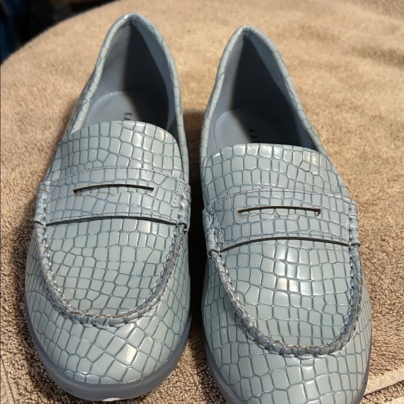 Katy Perry Collections Light Blue Textured Loafers - Picture 1 of 3